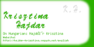 krisztina hajdar business card